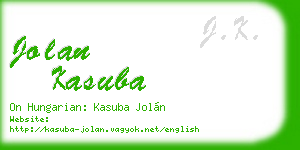 jolan kasuba business card