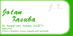 jolan kasuba business card